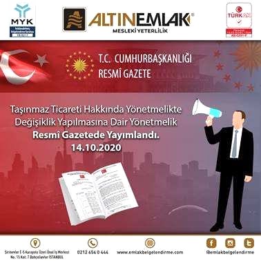 Taşınmaz Ticareti Hakkında Yönetmelik Değişti